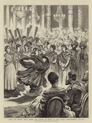 Dance of Nautch Girls före prinsen av Wales på Native Entertainment, Calcutta